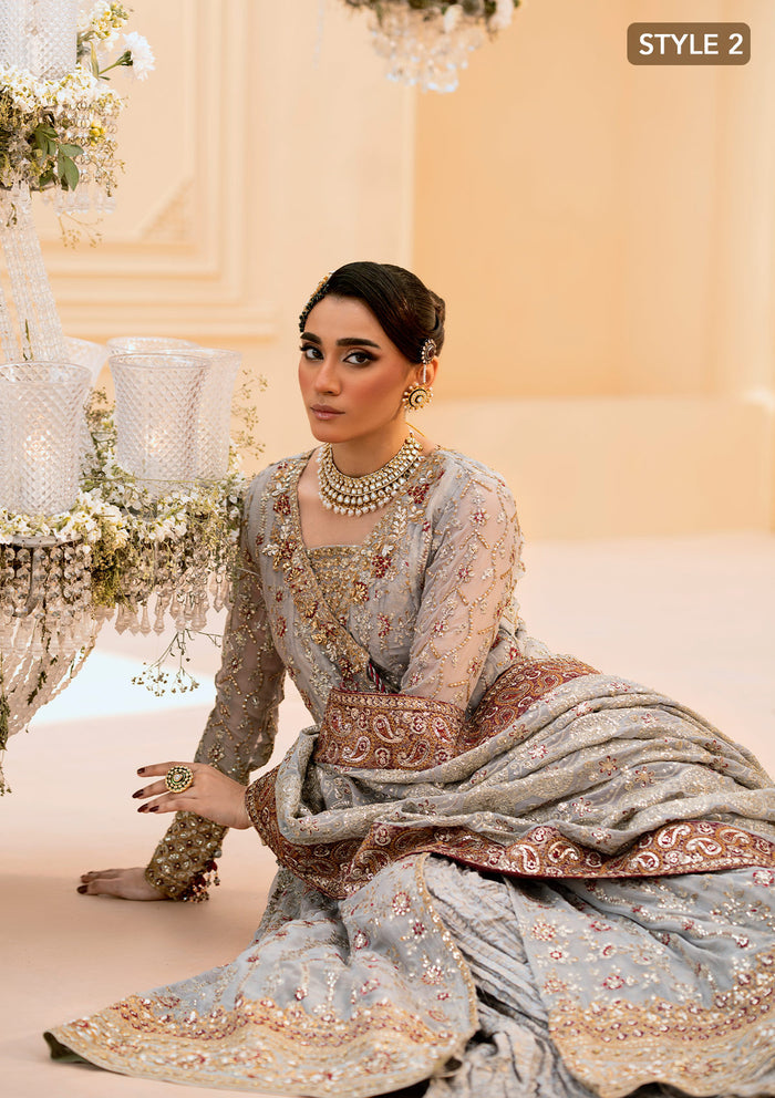 Aik Atelier | Wedding Festive 25 | LOOK 02 XL Chiffon KALIDAR OPEN FRONT WITH CRUSHED FROCK