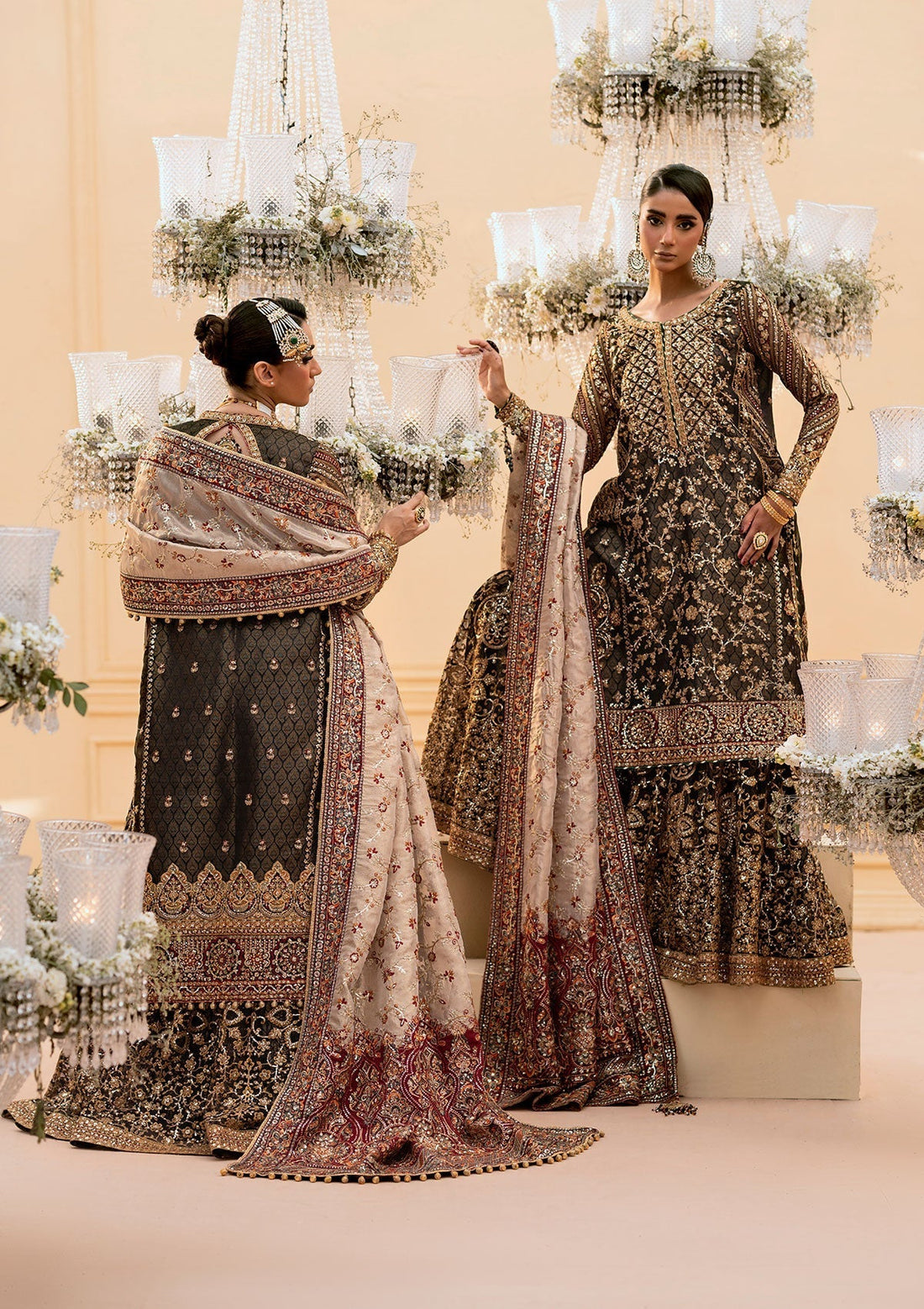Aik Atelier | Wedding Festive 25 | LOOK 04 XS Organza LONG SHIRT WITH LEHNGA