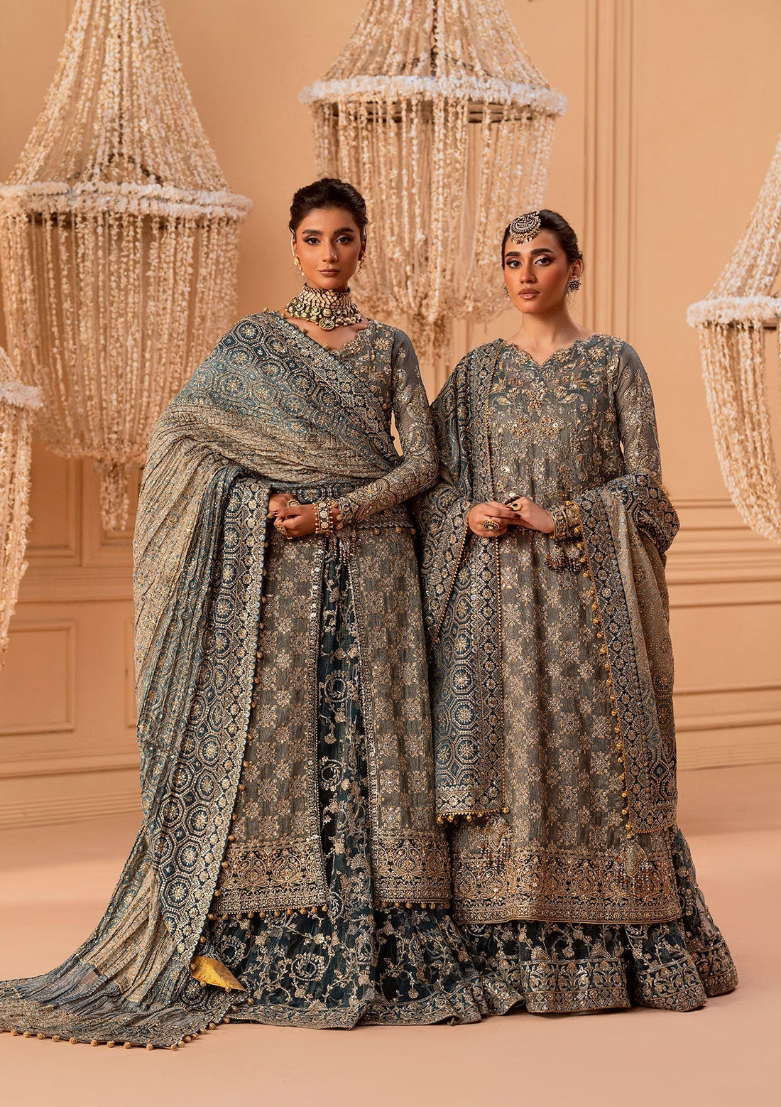 Aik Atelier | Wedding Festive 25 | LOOK 06 XS Net SIDE SLIT SHIRT WITH CRUSHED FROCK