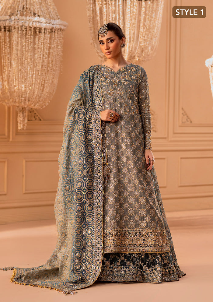 Aik Atelier | Wedding Festive 25 | LOOK 06 S Net OPEN FRONT SHIRT WITH SKIRT