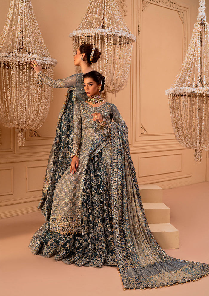 Aik Atelier | Wedding Festive 25 | LOOK 06 XS Net SIDE SLIT SHIRT WITH CRUSHED FROCK
