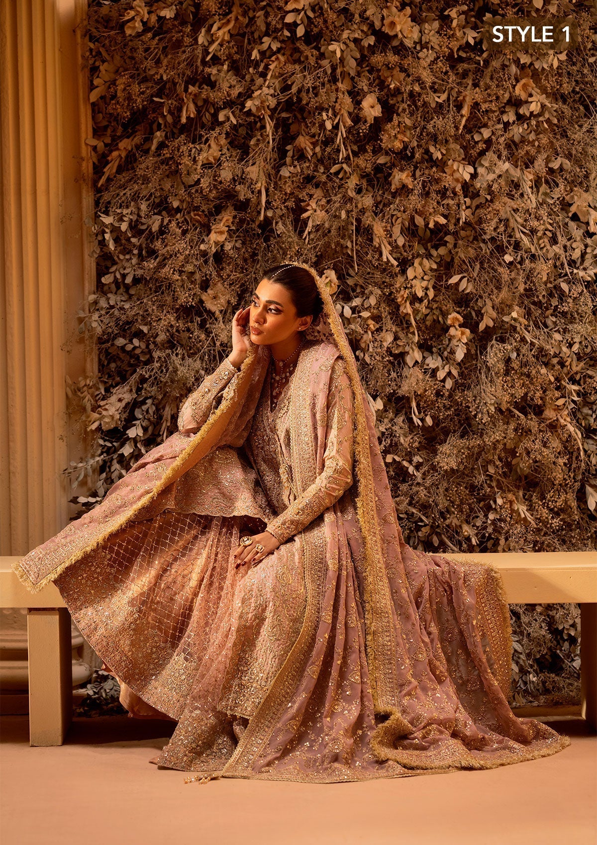 Aik Atelier | Wedding Festive 25 | LOOK 07 S Khaadi Net SIDE SLIT LONG SHIRT WITH CRUSHED FROCK