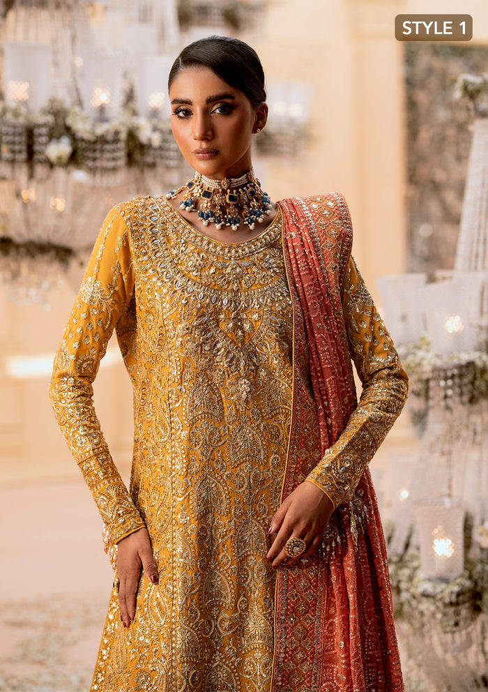 Aik Atelier | Wedding Festive 25 | LOOK 08 S LONG SHIRT WITH CRUSHED SHARARA Khaadi Net