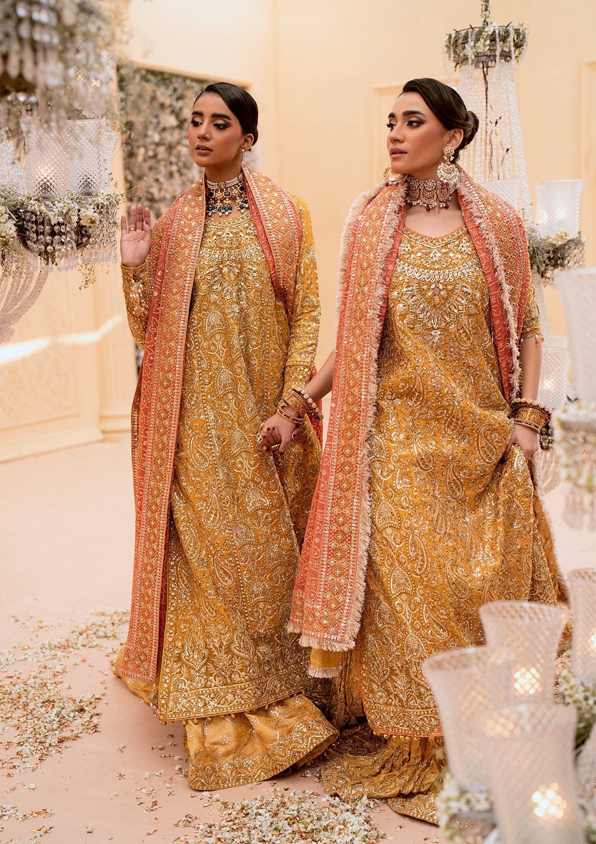 Aik Atelier | Wedding Festive 25 | LOOK 08 XS LONG SHIRT WITH CRUSHED SHARARA Khaadi Net
