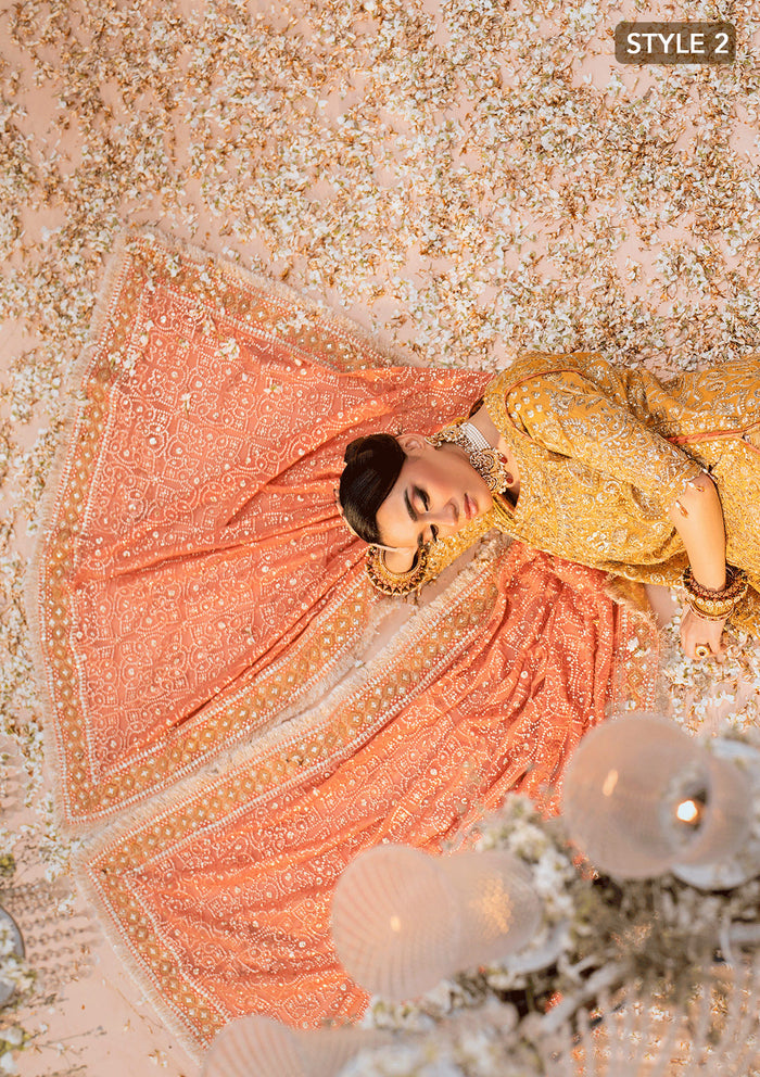 Aik Atelier | Wedding Festive 25 | LOOK 08 M LONG SHIRT WITH CRUSHED SHARARA Khaadi Net