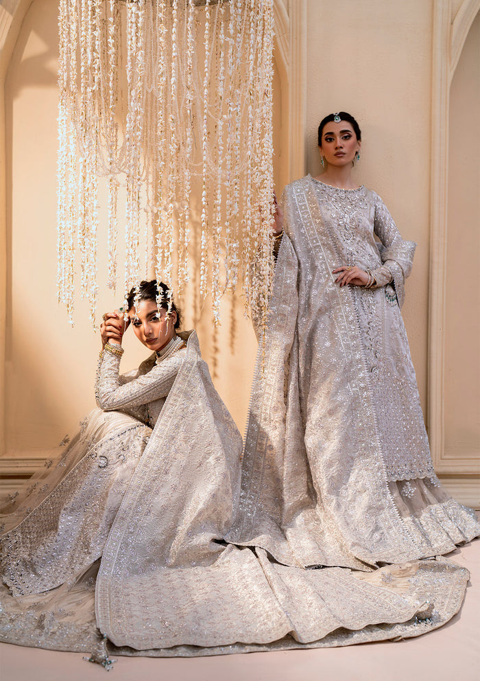 Aik Atelier | Wedding Festive 25 | LOOK 09 XS Kundan Zari SIDE SLIT OPEN SHIRT WITH CRUSHED FROCK