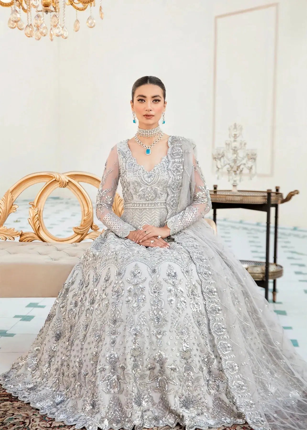 Akbar Aslam | Orphic Bridals | Slate - Pakistani Designer Dress - by Akbar Aslam | Type: Bridal - 100% Original at Saira Sultan