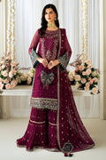 Alizeh | Selene Luxury Chiffon Collection 25 | AF-PS-8001-Rosie XS Wine Berry Chiffon