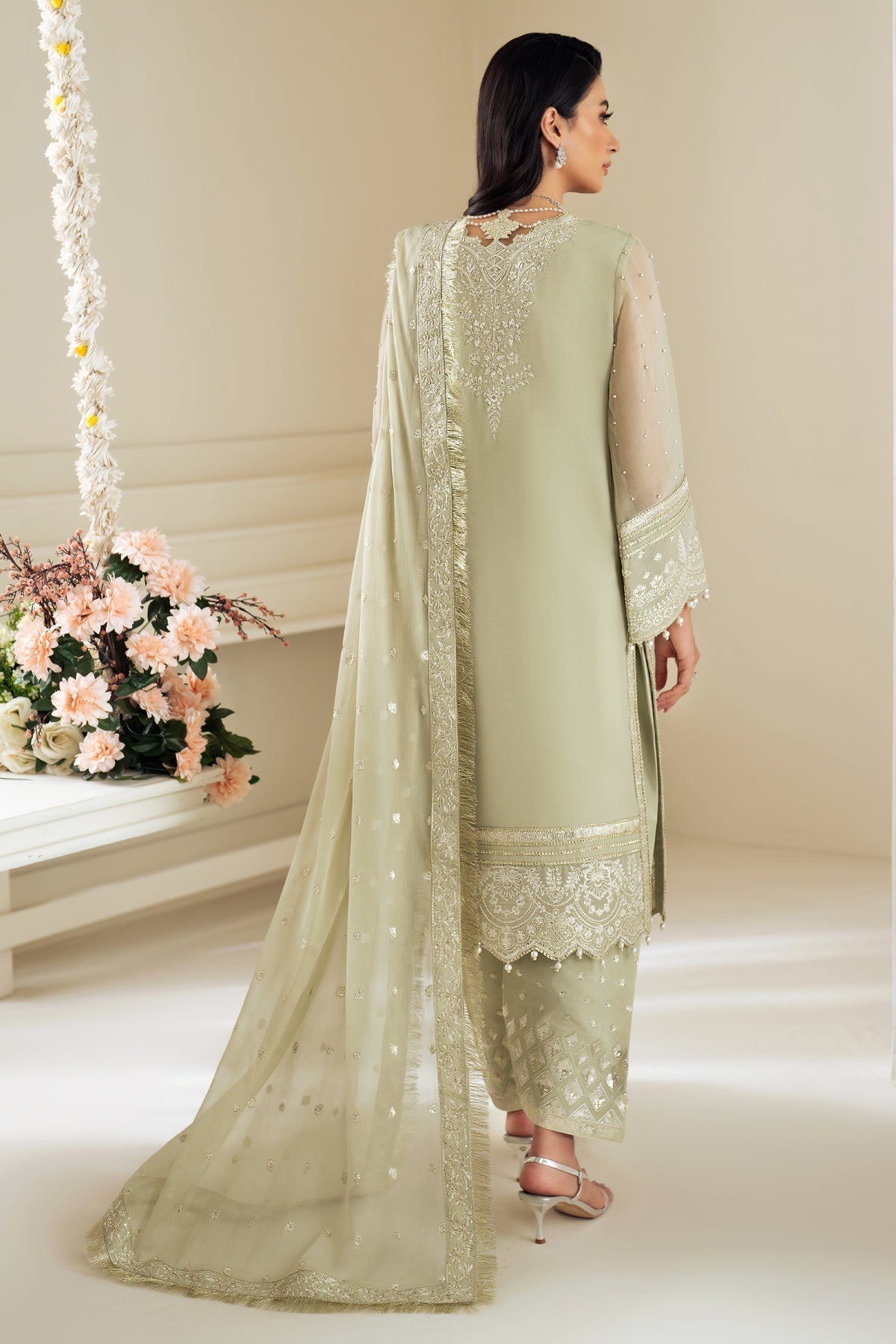 Alizeh | Selene Luxury Chiffon Collection 25 | AF-PS-8008-Neo S Mint Gray Chiffon