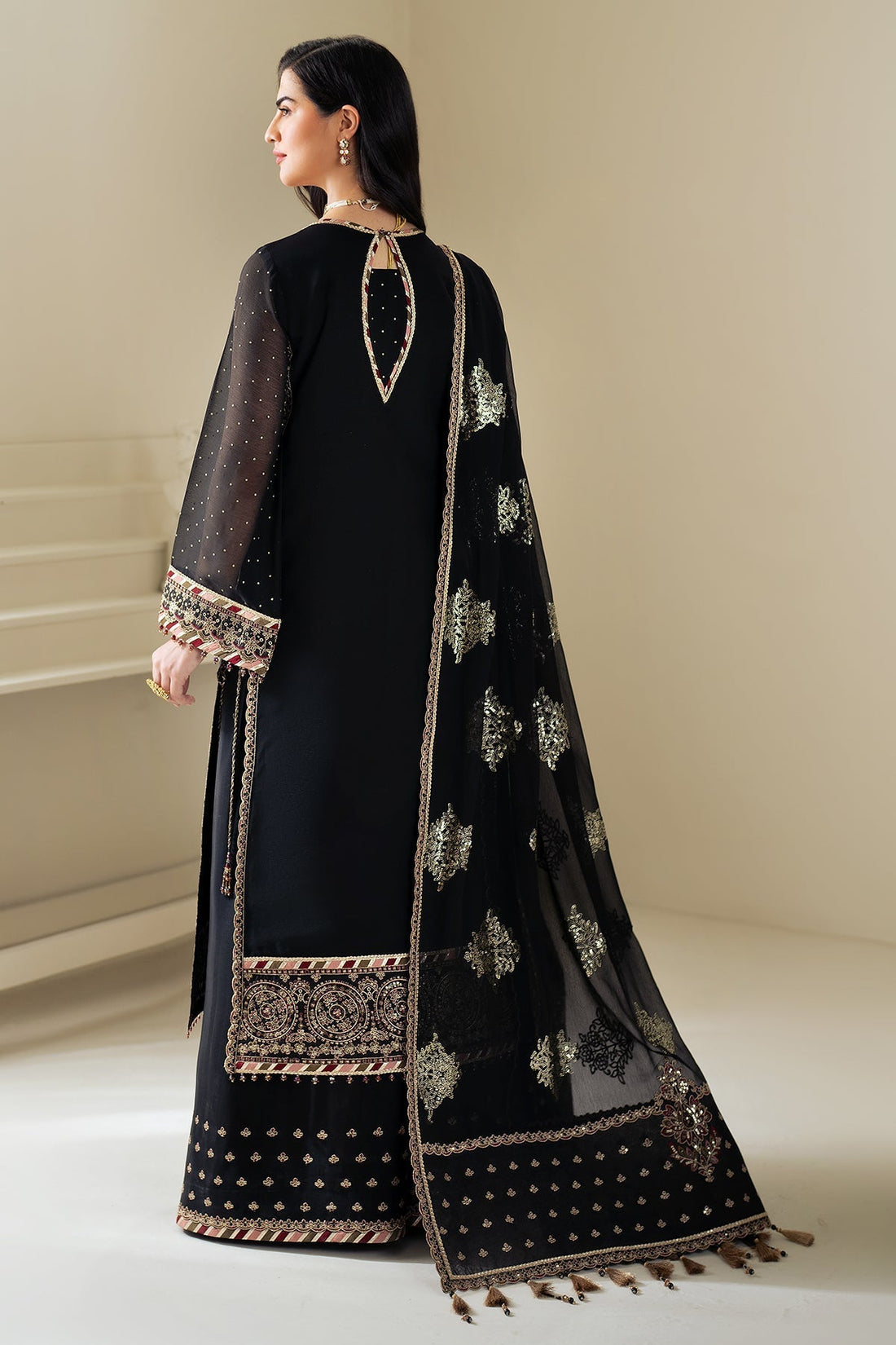 Alizeh | Selene Luxury Chiffon Collection 25 | AF-PS-8005-Alba XS Black Chiffon