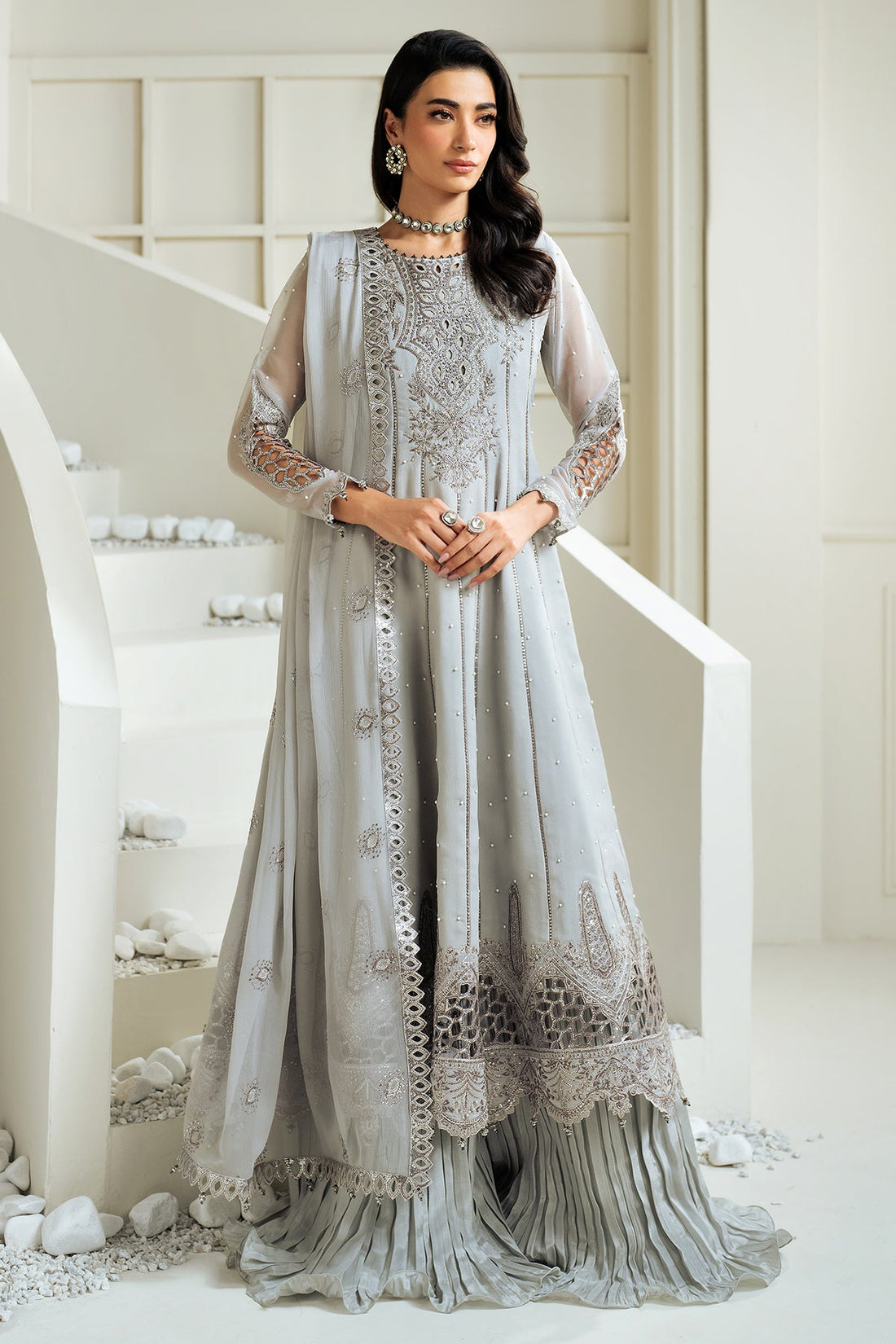 Alizeh | Selene Luxury Chiffon Collection 25 | AF-PS-8002-Luna XS Gray Chiffon
