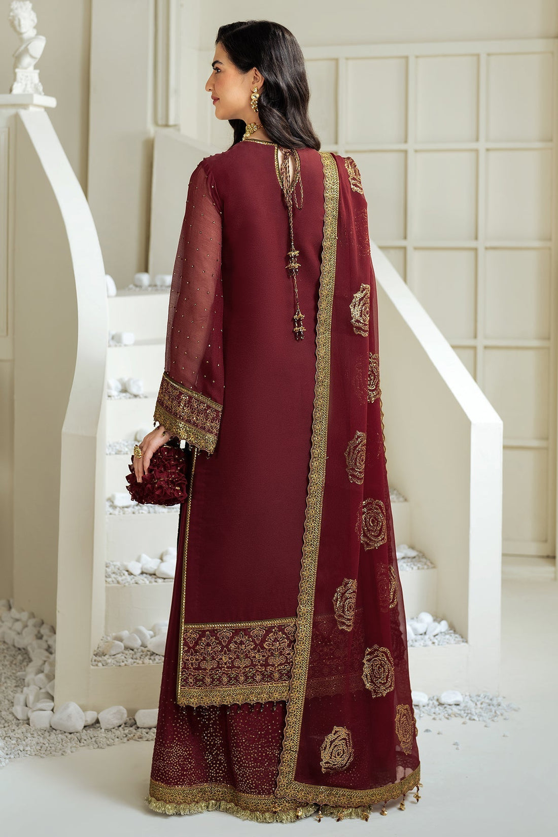 Alizeh | Selene Luxury Chiffon Collection 25 | AF-PS-8007-Gina XS Maroon Chiffon