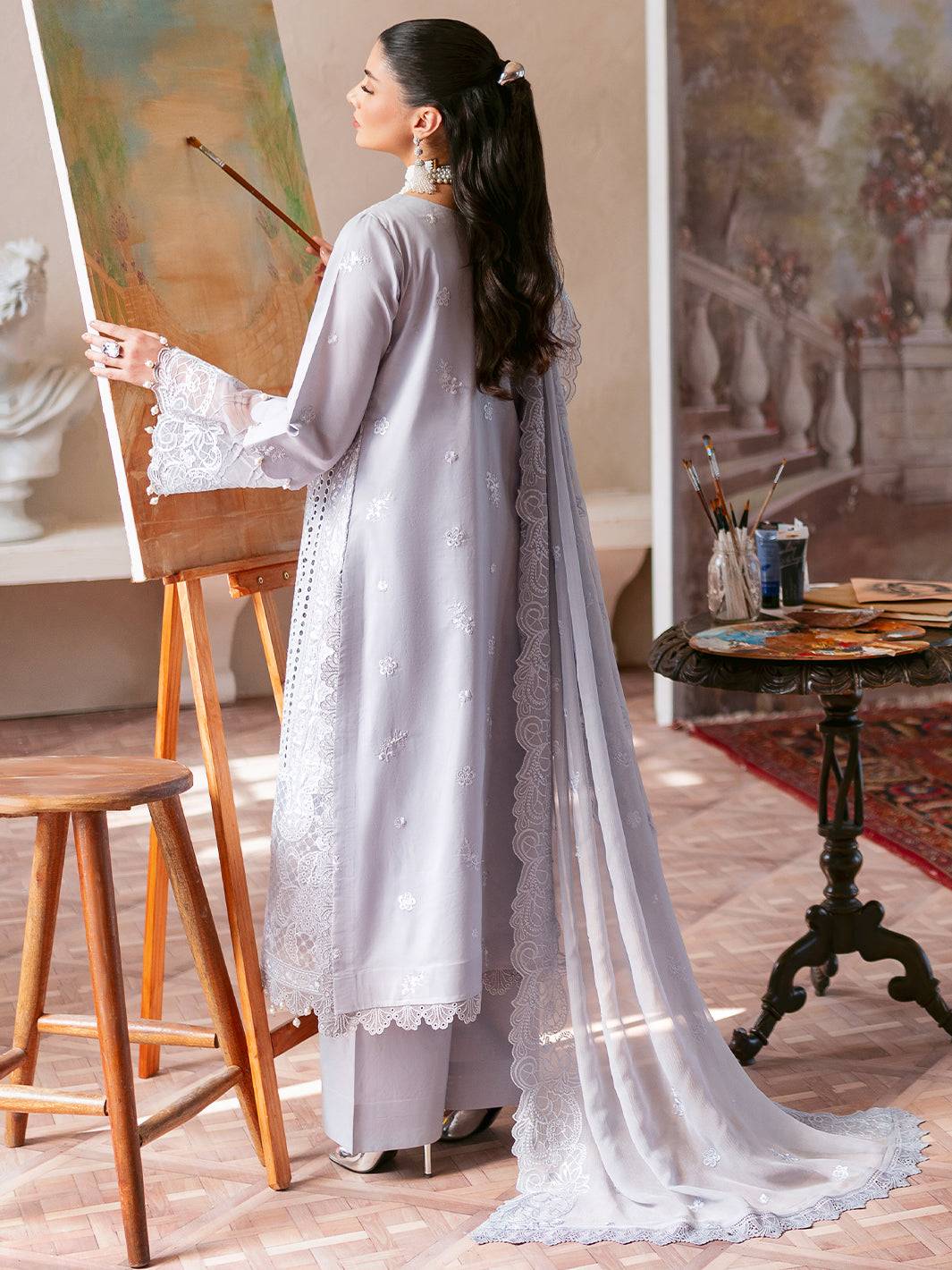 Mahnur | Sophie Luxury Lawn 25 | Ari - Pakistani Designer Dress - by Mahnur | Type: Ladies Clothes - 100% Original at Saira Sultan