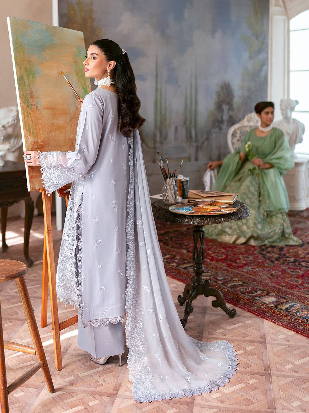 Mahnur | Sophie Luxury Lawn 25 | Ari - Pakistani Designer Dress - by Mahnur | Type: Ladies Clothes - 100% Original at Saira Sultan