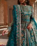 Zevk | Mughal Raniya | Sundas Rani L Teal Green Organza