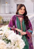 Asim Jofa | Charmuse Silk | AJRS-02 M Green Blended Grip