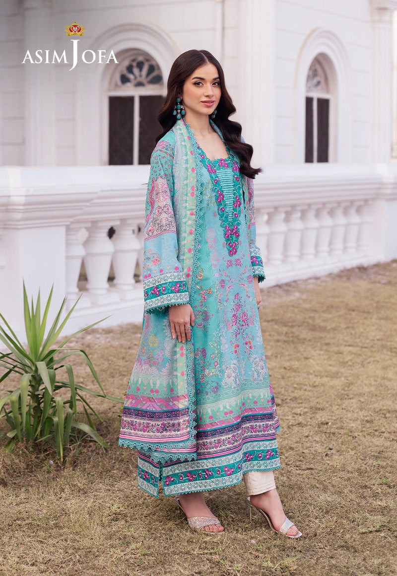 Asim Jofa | Charmuse Silk | AJRS-04 XL Aqua Raw Silk