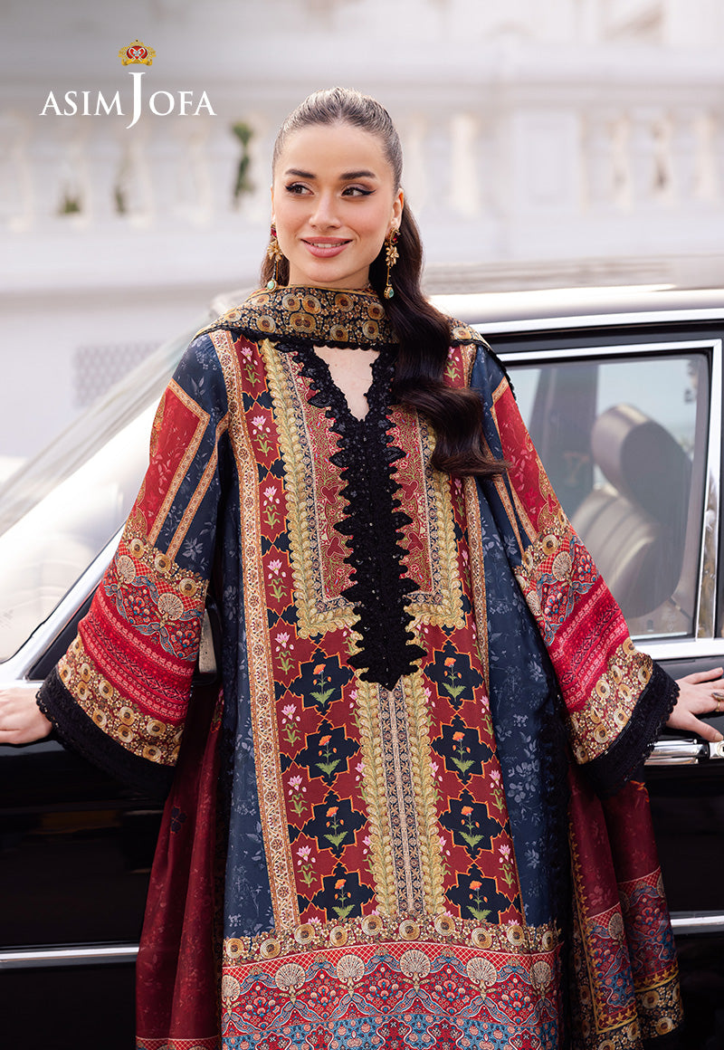 Asim Jofa | Charmuse Silk | AJRS-05 M Black Blended Silk