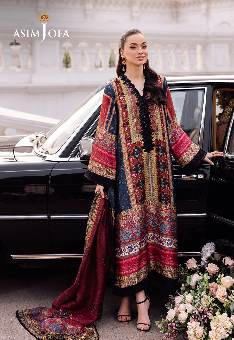 Asim Jofa | Charmuse Silk | AJRS-05 XL Black Blended Silk