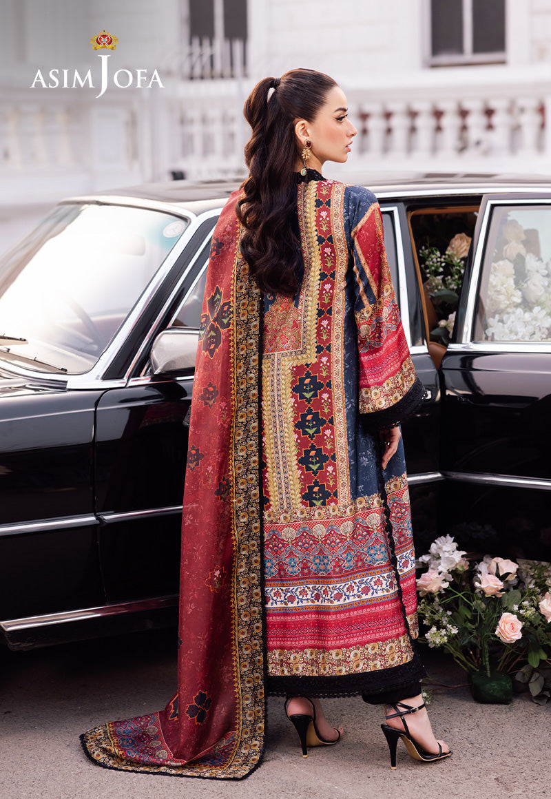 Asim Jofa | Charmuse Silk | AJRS-05 XS Black Blended Silk
