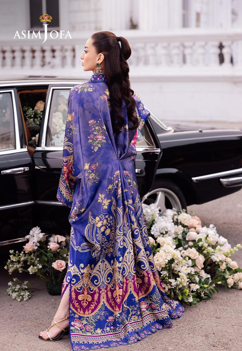 Asim Jofa | Charmuse Silk | AJRS-06 XS Blue Blended Silk