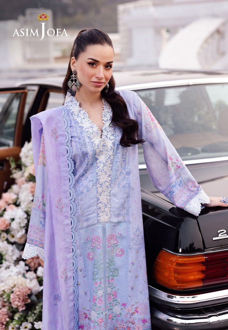 Asim Jofa | Charmuse Silk | AJRS-08 Custom Size Lavender Raw Silk