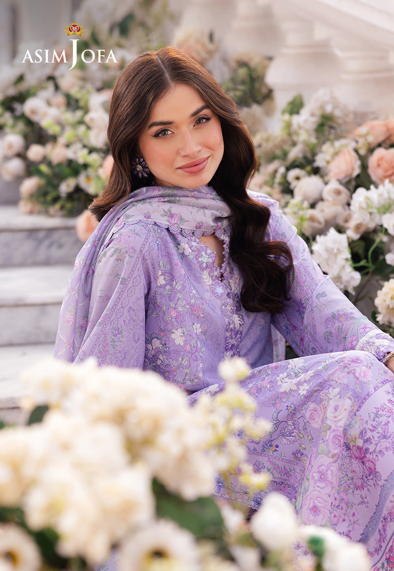 Asim Jofa | Charmuse Silk | AJRS-01 M Lilac Blended Grip