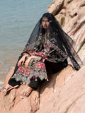 Mahnur | Sirena Luxury Lawn 25 | Azure Custom Size Black Lawn