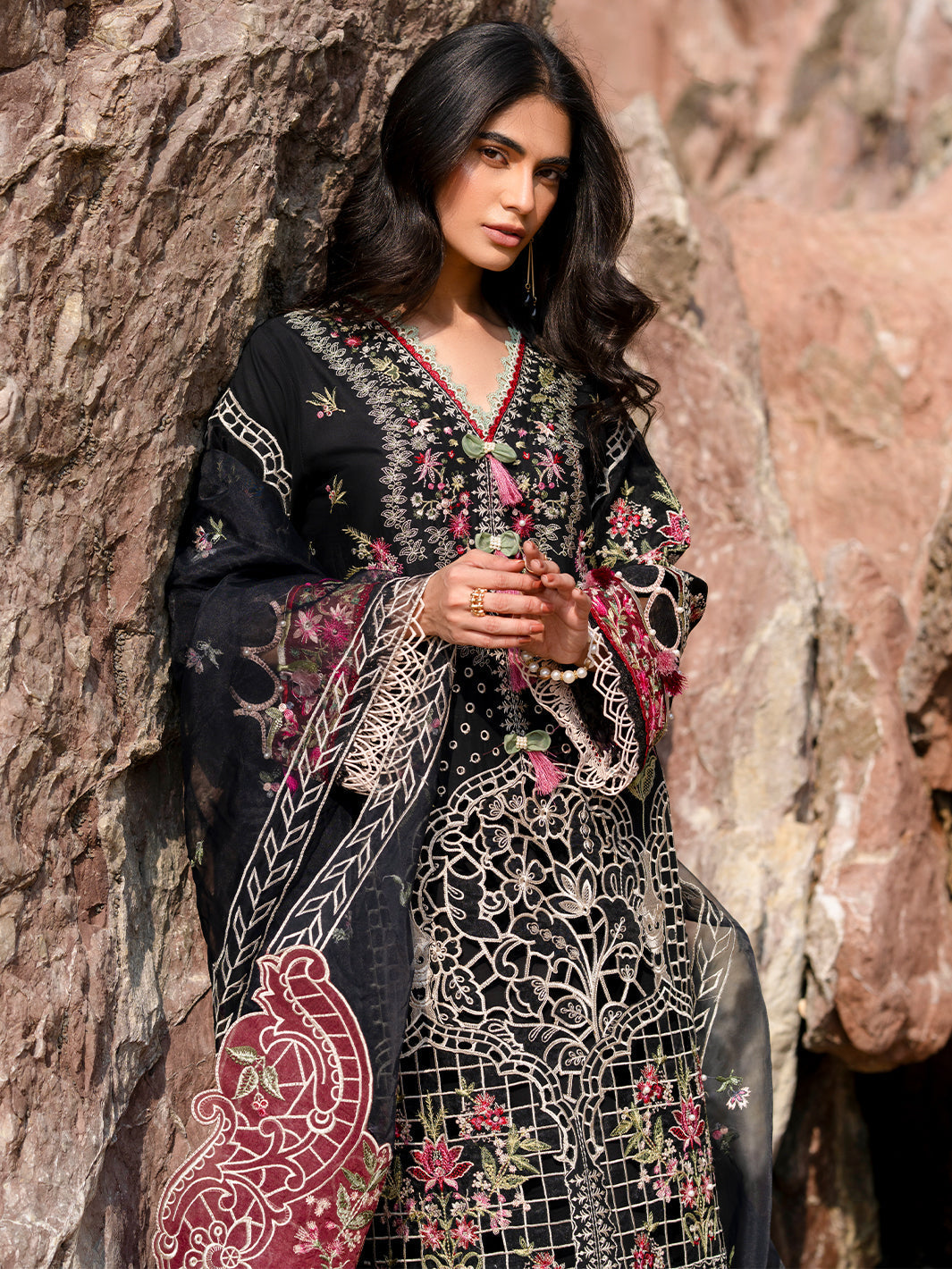 Mahnur | Sirena Luxury Lawn 25 | Azure M Black Lawn
