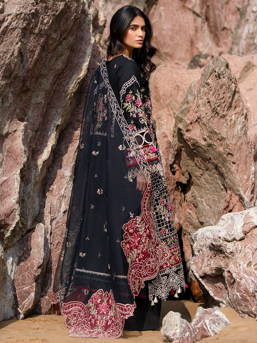 Mahnur | Sirena Luxury Lawn 25 | Azure XS Black Lawn