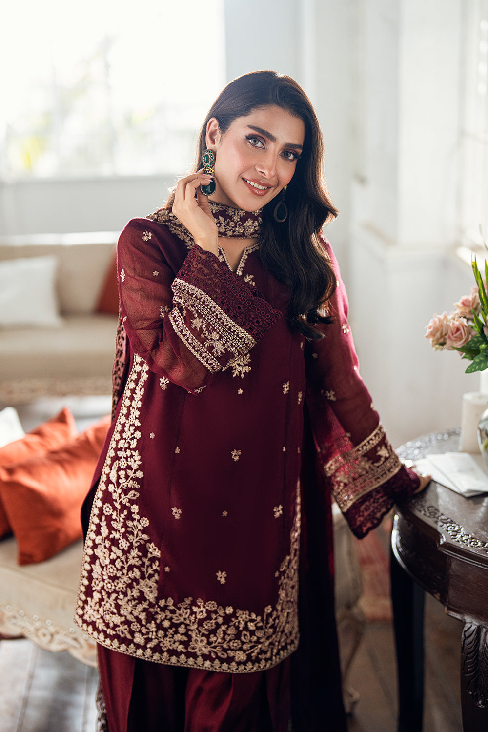 Azure | Vogue Formals | Berry Dusk M Burgundy Khaddi Net