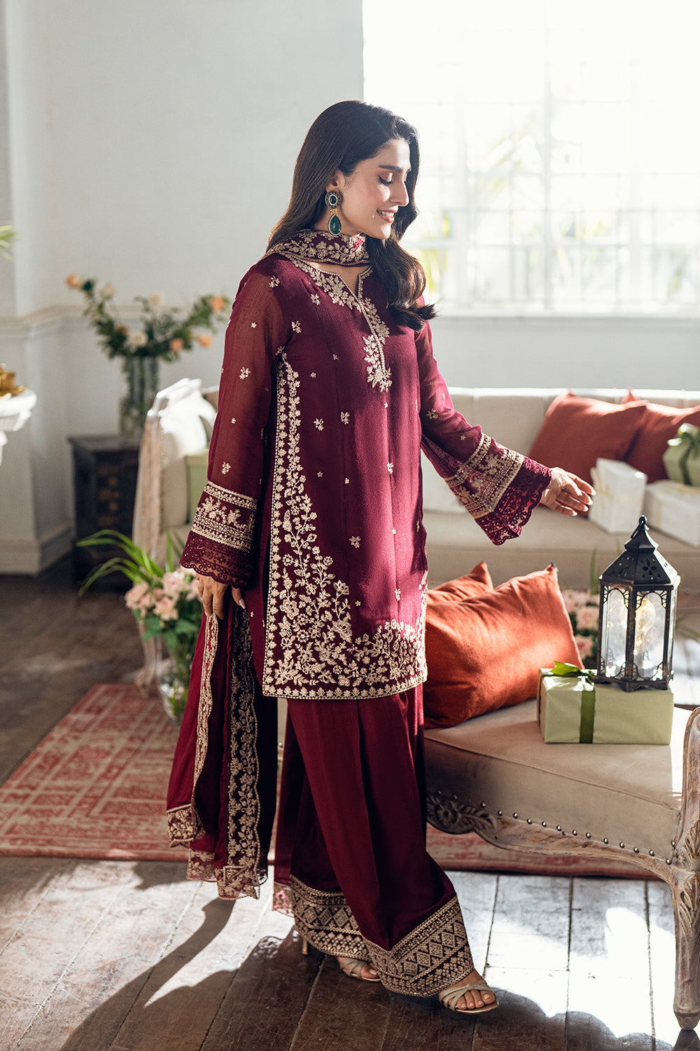 Azure | Vogue Formals | Berry Dusk L Burgundy Khaddi Net