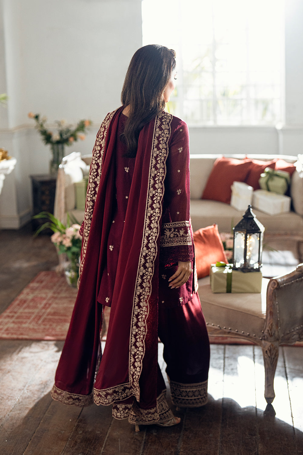 Azure | Vogue Formals | Berry Dusk XS Burgundy Khaddi Net