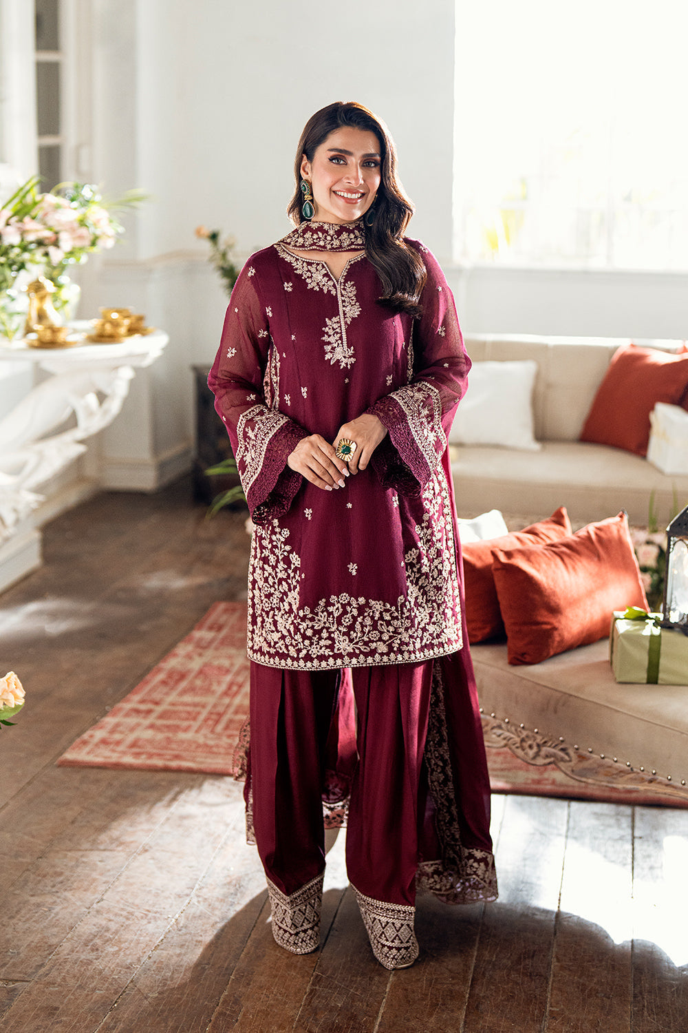 Azure | Vogue Formals | Berry Dusk XS Burgundy Khaddi Net