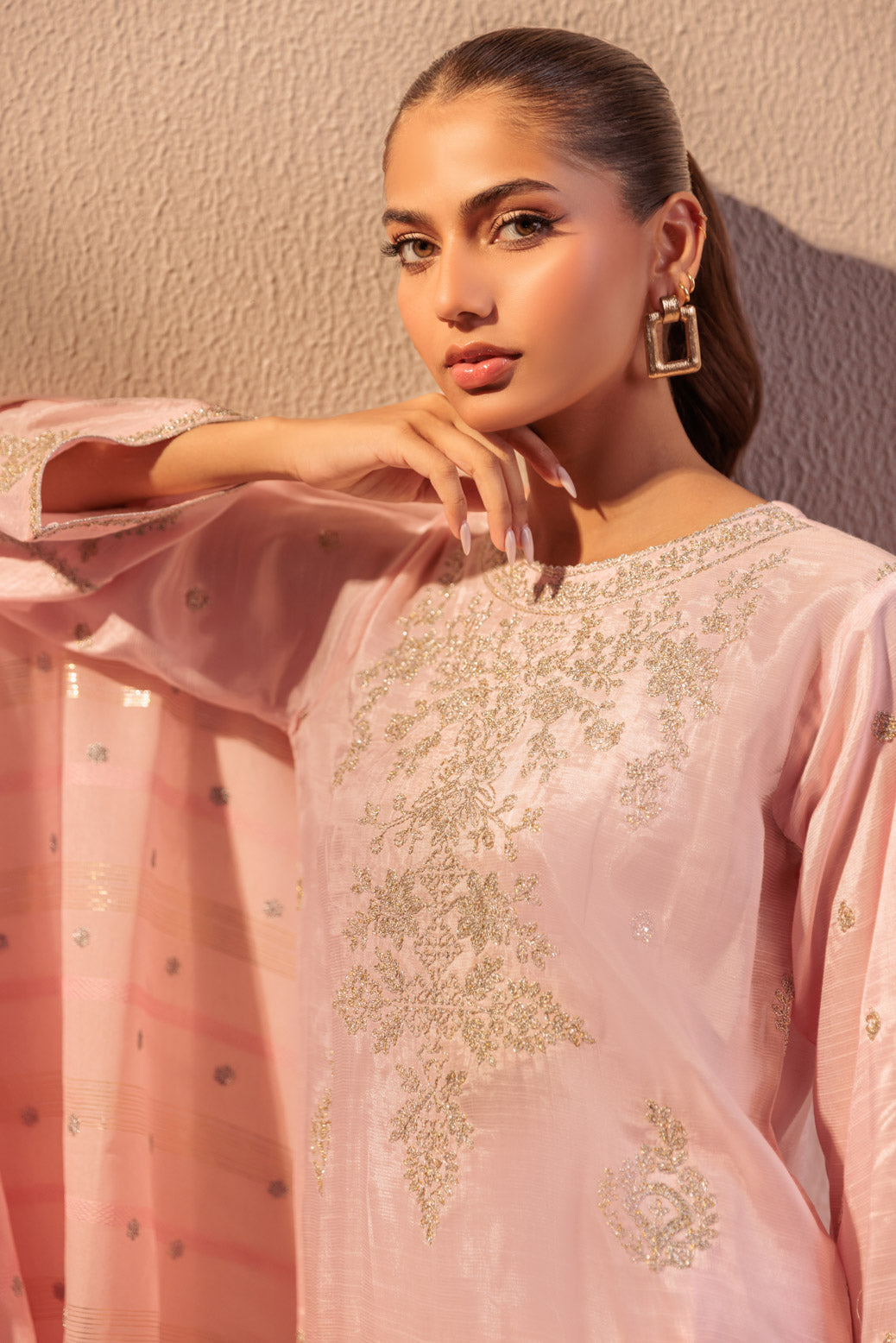 Bonanza Satrangi | Pink Raw Silk 3 Piece (BS5243P07) 12 Pink
