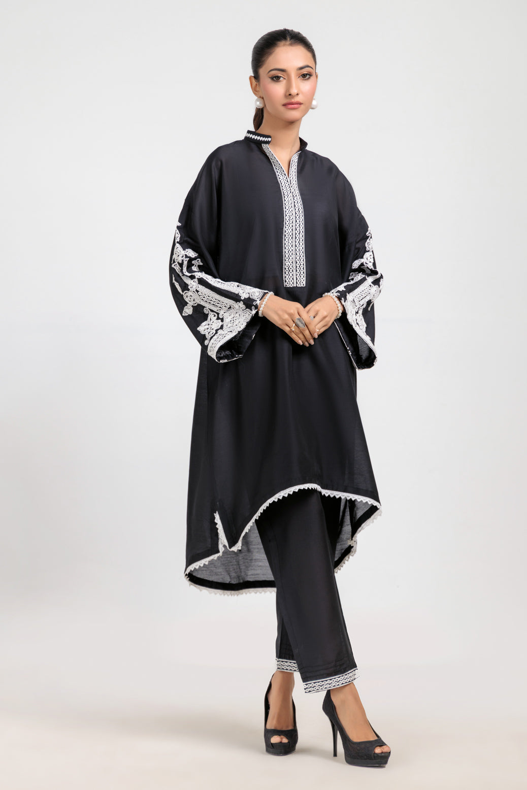 Bonanza Satrangi | Black Silk 2 Piece (BS7242P02) 8 Black