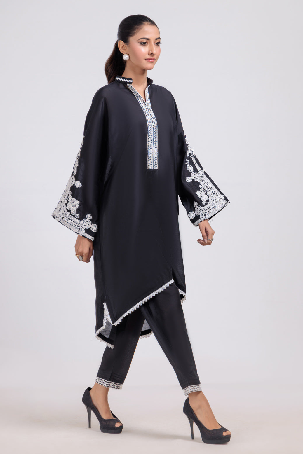 Bonanza Satrangi | Black Silk 2 Piece (BS7242P02) 8 Black