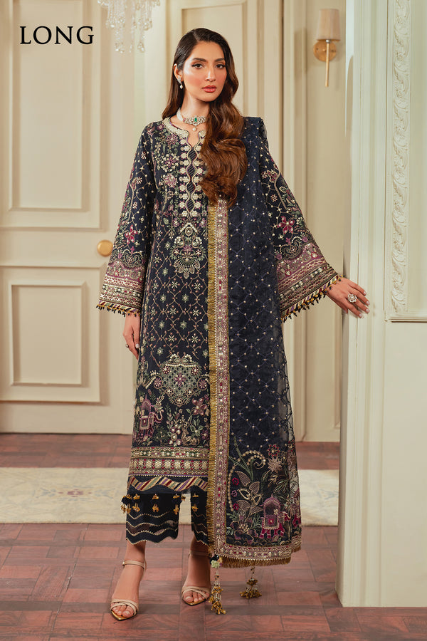 Baroque | Chantelle 24 | SILK CH13-07 XS Midnight Blue Long Shirt with Trouser