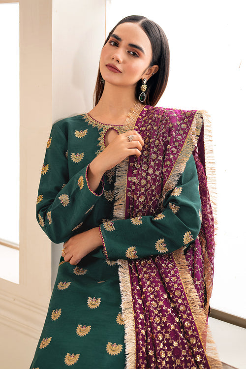 Baroque | Velvet Formals | SILK UF-614 M Bottle Green Silk