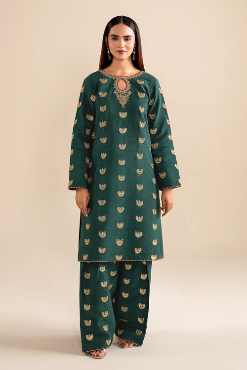 Baroque | Velvet Formals | SILK UF-614 L Bottle Green Silk