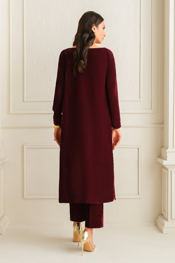Baroque | Luxury Pret 24 | VELVET SUIT PR-1009 - Pakistani Designer Dress - by Baroque | Type: Ladies Clothes - 100% Original at Saira Sultan