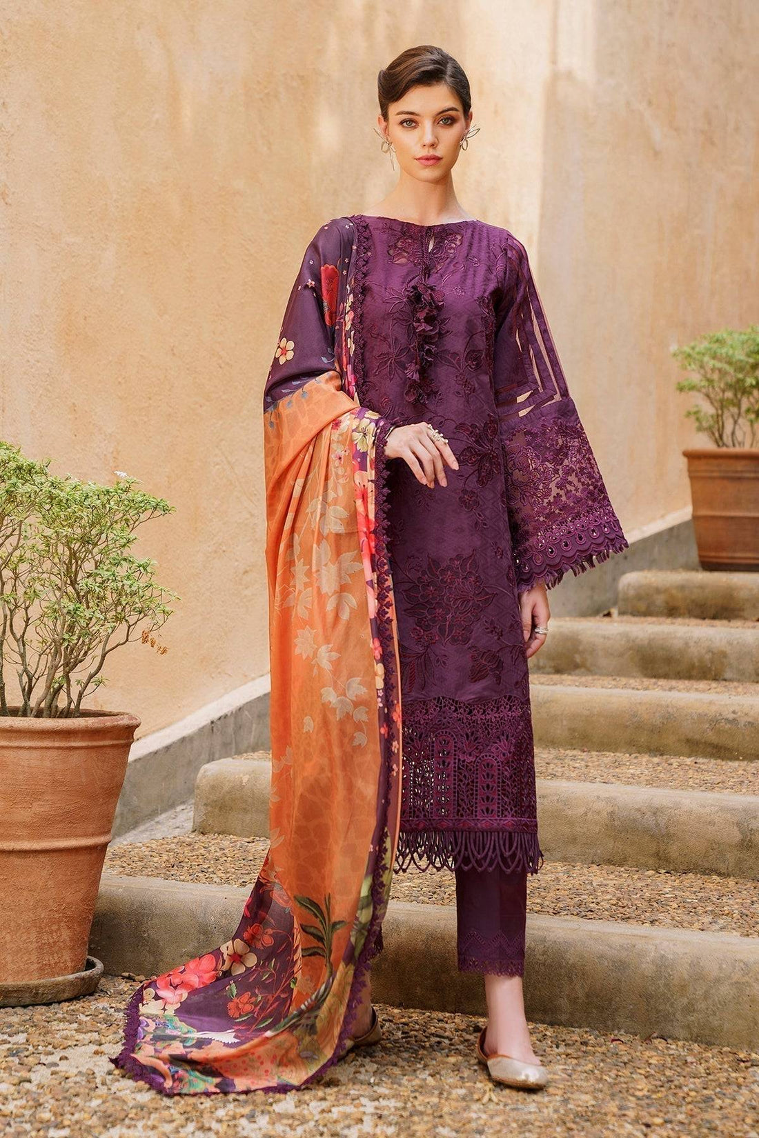 Baroque | Swiss Lawn 24 | SL12-D04 - Pakistani Designer Dress - by Baroque | Type: Luxury - 100% Original at Saira Sultan