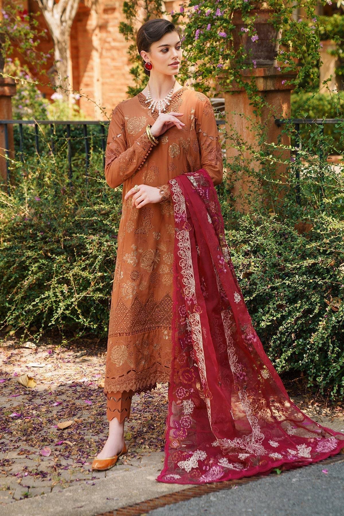 Baroque | Swiss Lawn 24 | SL12-D08 - Pakistani Designer Dress - by Baroque | Type: Luxury - 100% Original at Saira Sultan
