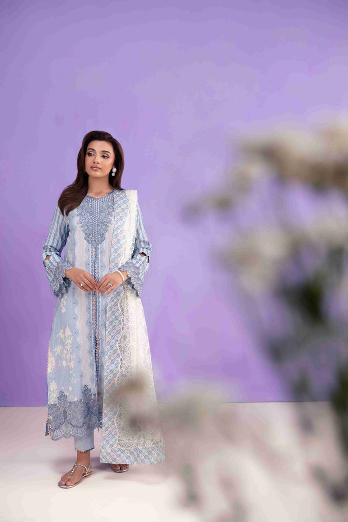 Aabyaan | Eid Pret 25 | MEIRA AP-02 L Light Blue Dobby Lawn