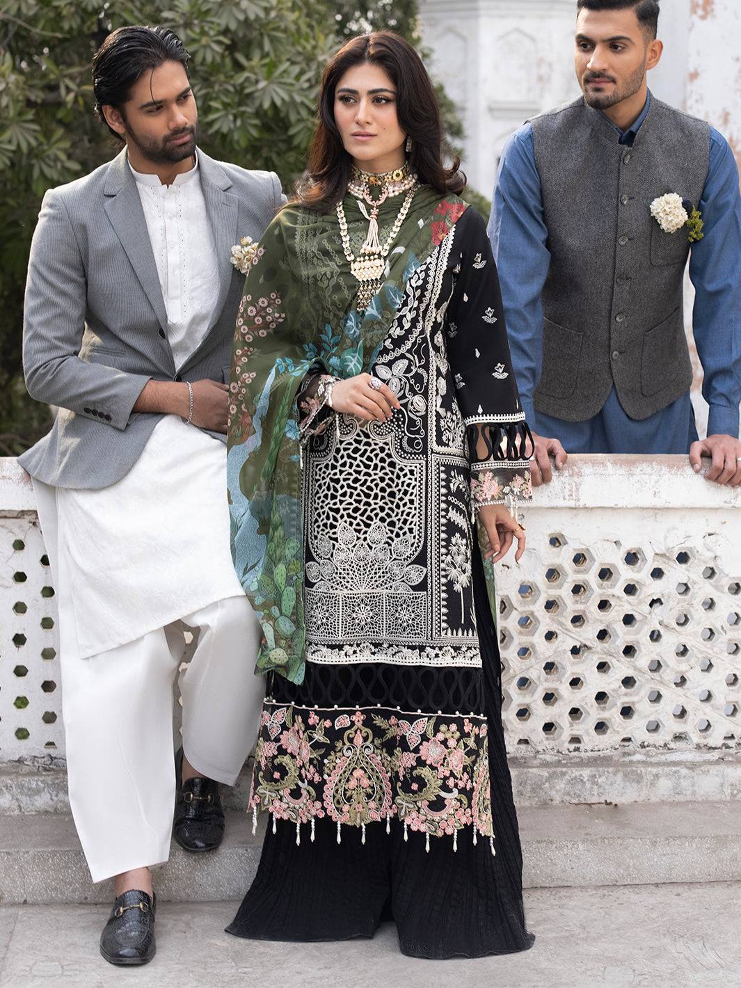 Mahnur | Mahrukh Luxury Lawn 24 | CAMELIA - Pakistani Designer Dress - by Mahnur | Type: Luxury - 100% Original at Saira Sultan