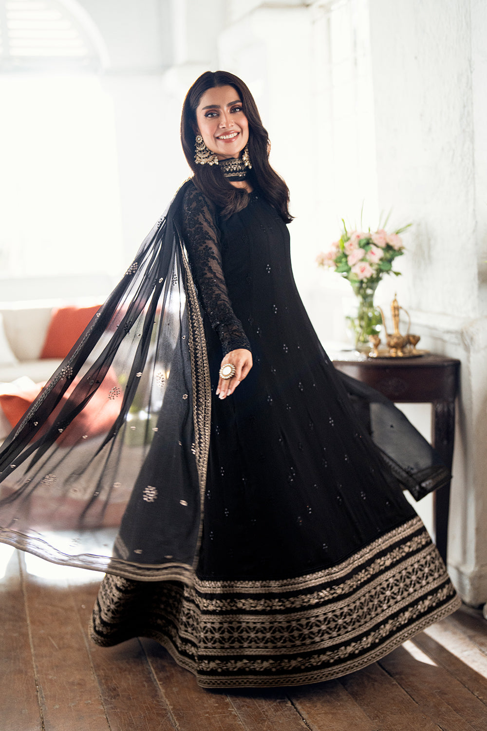 Azure | Vogue Formals | Caviar Noir XL Black Chiffon