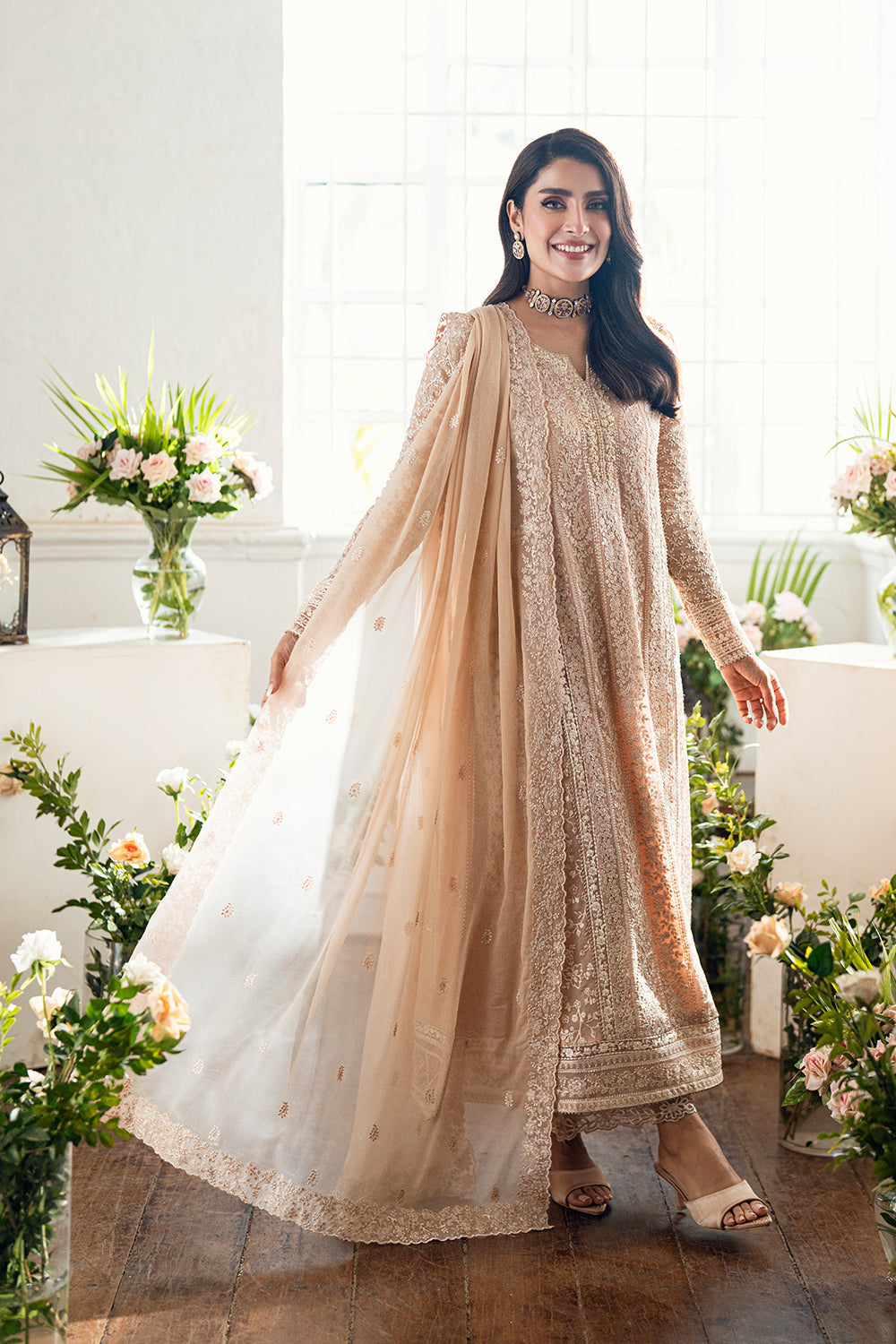 Azure | Vogue Formals | Celestial Cream XS Beige Chiffon