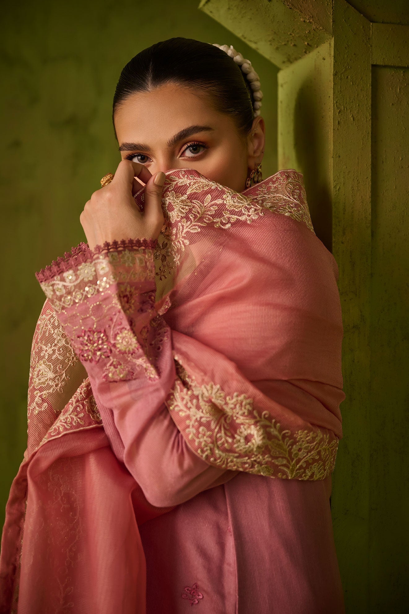 Dhanak | Festive Formals | SS24DU-3193 PINK 3Pcs - Pakistani Designer Dress - by Saffron | Type: Formal - 100% Original at Saira Sultan