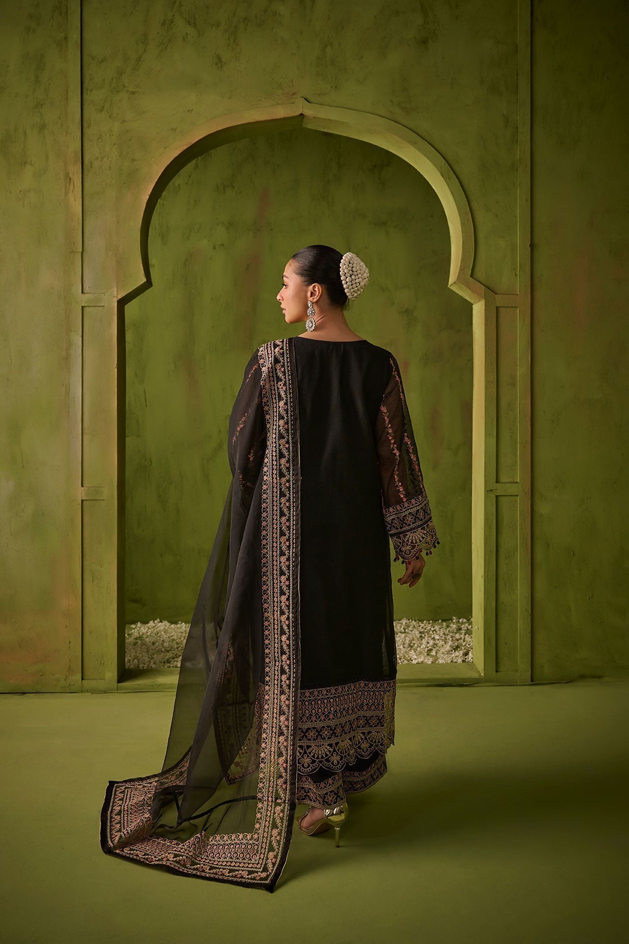 Dhanak | Festive Formals | SS24DU-3192 BLACK 3Pcs - Pakistani Designer Dress - by Dhanak | Type: Formal - 100% Original at Saira Sultan