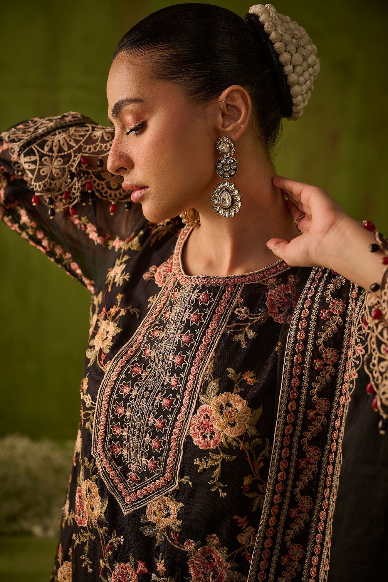 Dhanak | Festive Formals | SS24DU-3192 BLACK 3Pcs - Pakistani Designer Dress - by Dhanak | Type: Formal - 100% Original at Saira Sultan